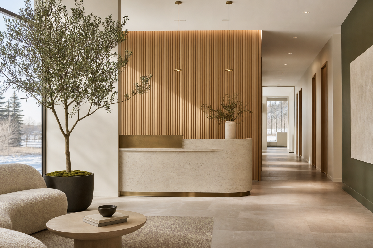 Fictional premium clinic reception used as concept imagery